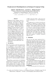 Morphosyntactic Disambiguation in an Endangered Language Setting
