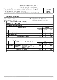 Srinagar(GEN) Last Part No., Name and Reservation Status of Parliamentary Service Constituency in Which the Assembly Constituency Is Located: 2-Garhwal(GEN) Electors