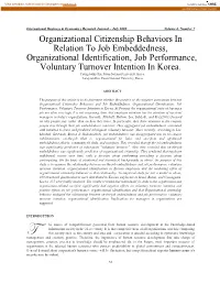 The Effects of On-The-Job Embeddedness