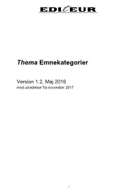 Thema Emnekategorier, Version 1.2 Dansk