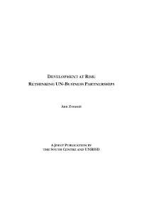 Development at Risk: Rethinking Un-Business Partnerships