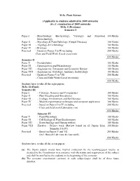 M.Sc. Plant Science (Applicable to Students Admitted in 2009 Onwards)