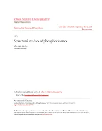 Structural Studies of Phosphorinanes John Alvin Mosbo Iowa State University