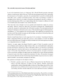 The Centrality of Practical Reason: Dworkin and Kant