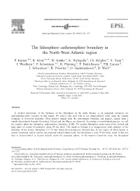 The Lithosphere–Asthenosphere Boundary in the North-West Atlantic Region