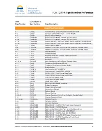 2010 Sign Number Reference for Traffic Control Manual