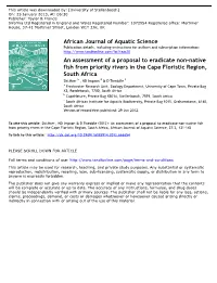 An Assessment of a Proposal to Eradicate Non-Native Fish From