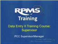 Data Entry II Training Course: Supervisor