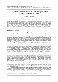 The Extent of Implementation of Lean Six Sigma Within Commercial Banks in Kenya