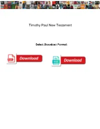 Timothy Paul New Testament