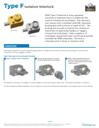 Type Fisolation Interlock