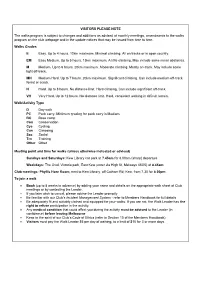 VISITORS PLEASE NOTE the Walks Program Is Subject to Changes And