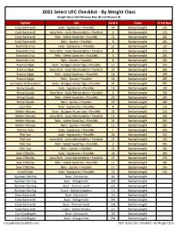 2021 Select UFC Checklist