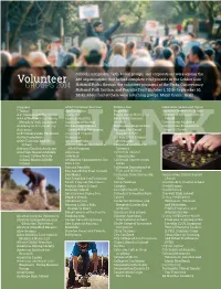 Complete List of Volunteer Groups