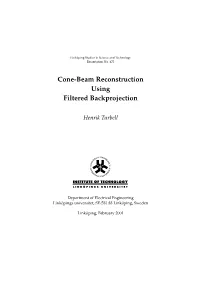 Cone-Beam Reconstruction Using Filtered Backprojection