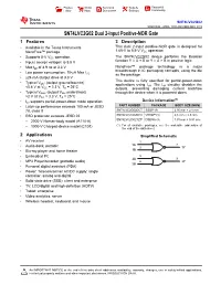 Dual 2-Input Positive-NOR Gate, SN74LVC2G02 Datasheet
