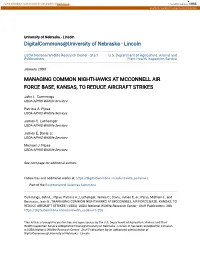 Managing Common Nighthawks at Mcconnell Air Force Base, Kansas, to Reduce Aircraft Strikes