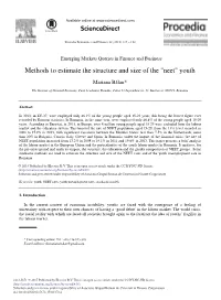 Methods to Estimate the Structure and Size of the “Neet” Youth