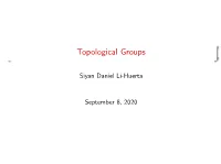 Topological Groups