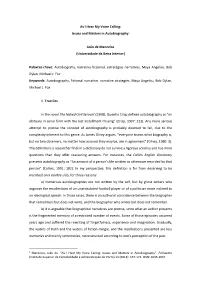 As I Hear My Voice Calling: Issues and Matters in Autobiography1