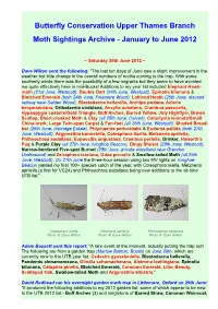 Butterfly Conservation Upper Thames Branch Moth Sightings Archive - January to June 2012