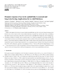 Dynamic Response of an Arctic Epishelf Lake to Seasonal and Long-Term Forcing: Implications for Ice Shelf Thickness Andrew K