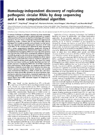 Homology-Independent Discovery of Replicating Pathogenic Circular Rnas by Deep Sequencing and a New Computational Algorithm