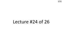 Lecture Notes 24