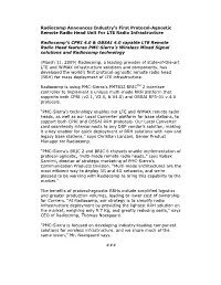 Radiocomp Announces Industry's First Protocol