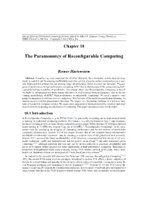 The Paramountcy of Reconfigurable Computing