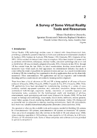 A Survey of Some Virtual Reality Tools and Resources