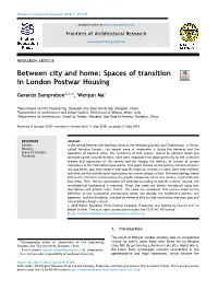 Between City and Home Spaces of Transition in London Postwar Housing