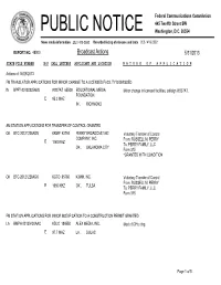 Broadcast Actions 5/31/2013