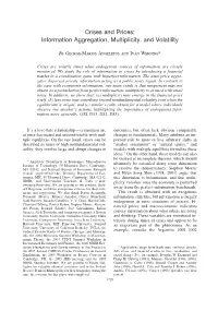 Crises and Prices: Information Aggregation, Multiplicity, and Volatility