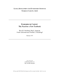 Economics in Context: the Need for a New Textbook
