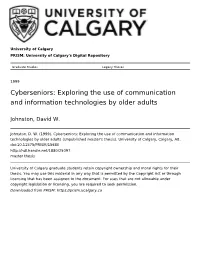 Exploring the Use of Communication and Information Technologies by Older Adults