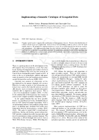 Implementing a Semantic Catalogue of Geospatial Data