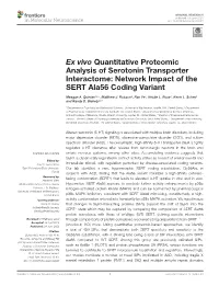 Network Impact of the SERT Ala56 Coding Variant