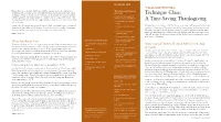 Technique Class: a Time-Saving Thanksgiving