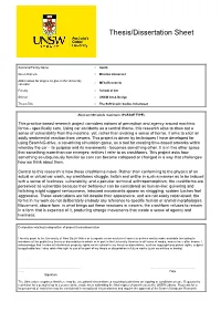 Thesis/Dissertation Sheet