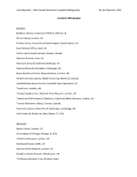 Who Owned Waterloo? Complete Bibliography ©Luke Reynolds, 2020 Complete Bibliography Archives Bodleian Librar