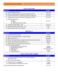 2020-21 Uf Md-Phd Program Milestones (Years 1-8)