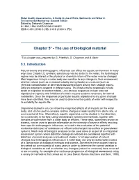 Chapter 5* - the Use of Biological Material