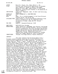 Ed 400 399 Author Title Institution Report No Pub Date Available from Pub Type Edrs Price Descriptors Abstract Document Resume C