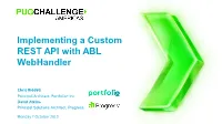 Implementing a Custom REST API with ABL Webhandler