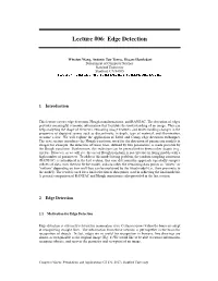 Lecture #06: Edge Detection
