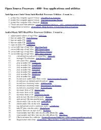 Open Source Freeware : 400+ Free Applications and Utilities