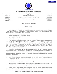 Public Session Minutes