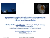 Spectroscopic Orbits for Astrometric Binaries from Gaia