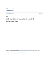 Wright State University Baseball Media Guide 1998